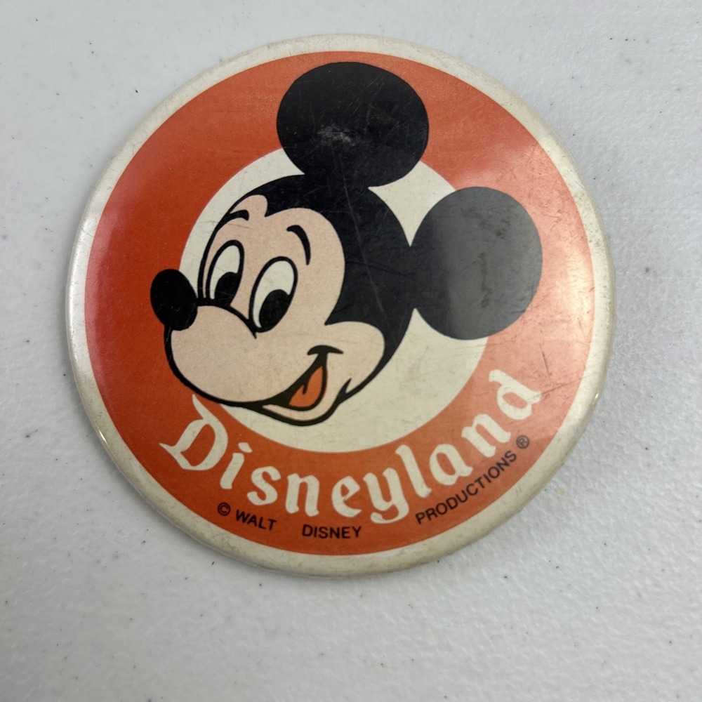 Vintage Disneyland Mickey Mouse Pin Badge Walt Disney Productions 60s/70s